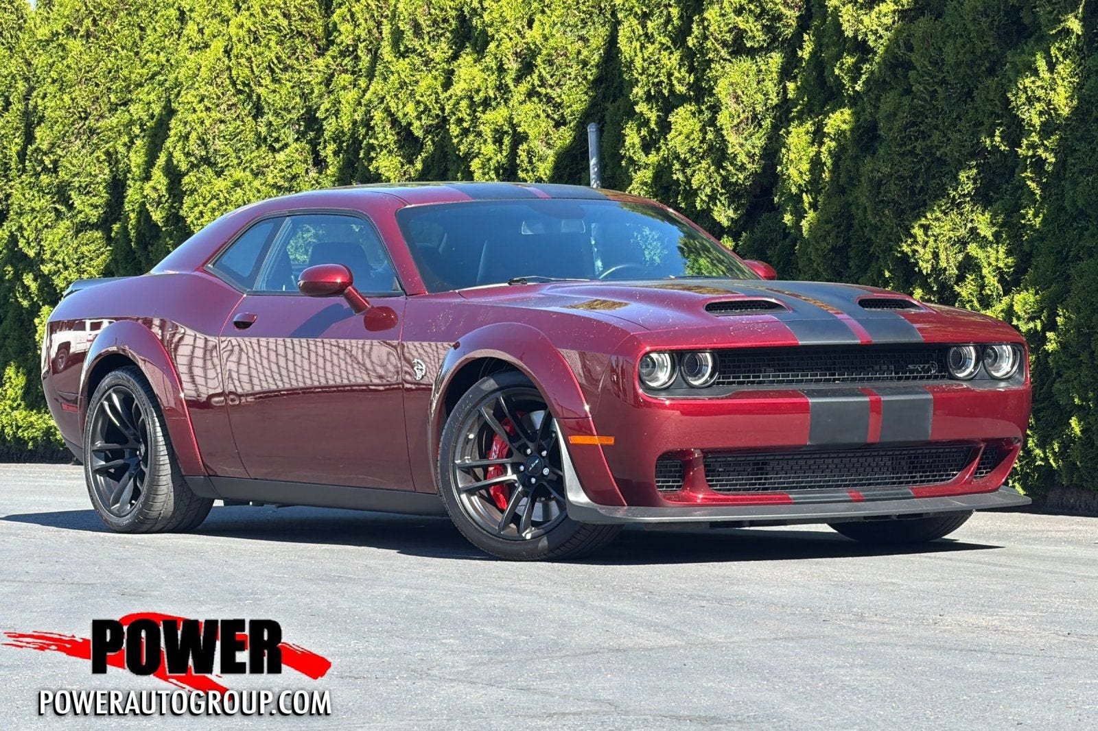 2022 Dodge Challenger SRT Hellcat Widebody in Octane Red — front three-quarter view