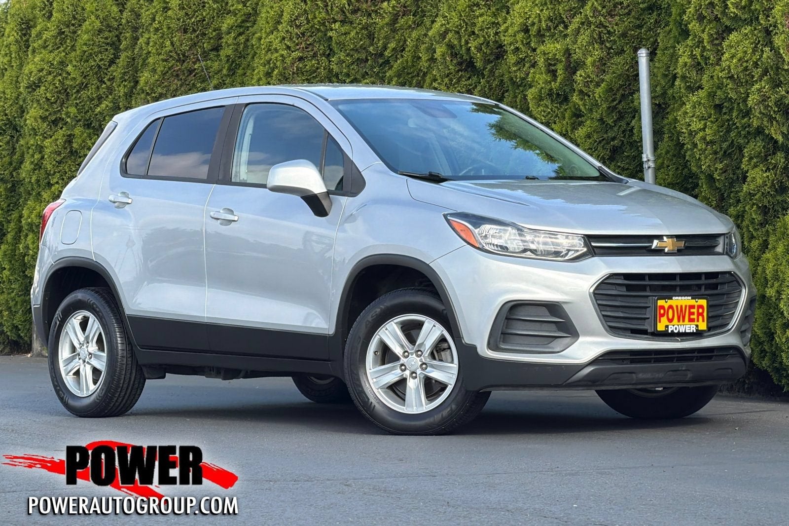 2018 Chevrolet Trax LS in Silver Ice Metallic — front three-quarter view