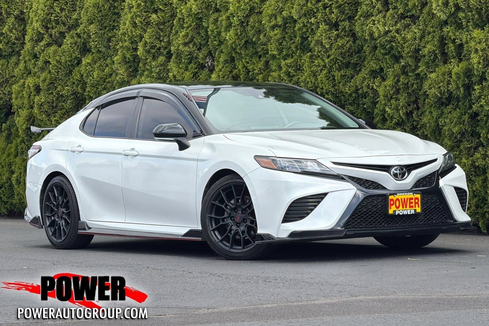 2021 Toyota Camry XSE V6 in White — front three-quarter view