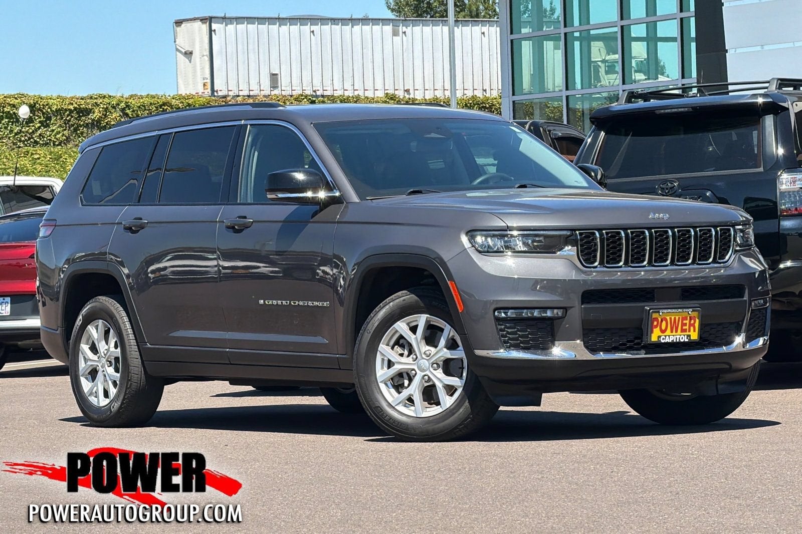 2023 Jeep Grand Cherokee L Limited in Baltic Gray Metal — front three-quarter view