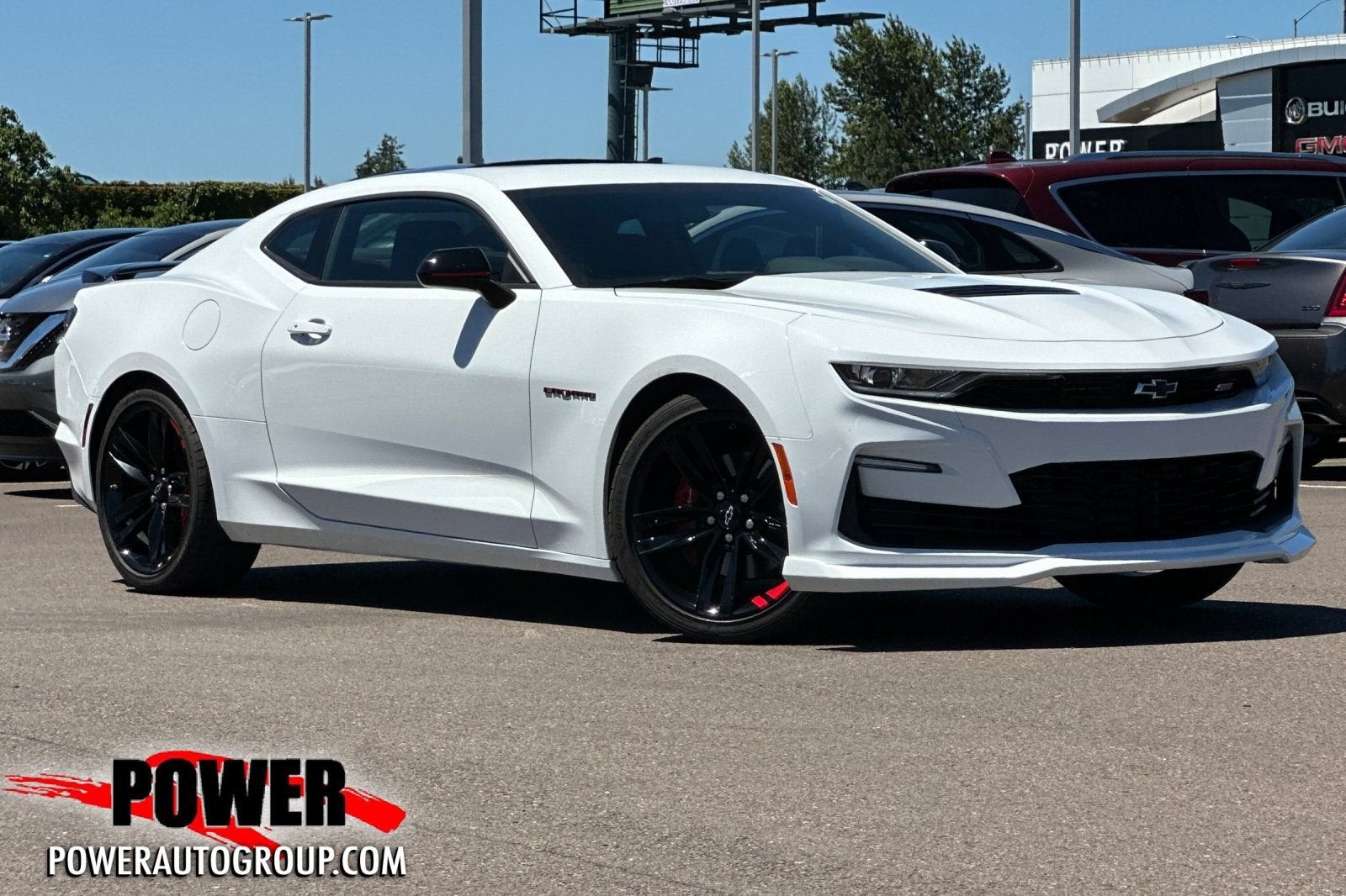 2023 Chevrolet Camaro 1SS in Summit White — front three-quarter view