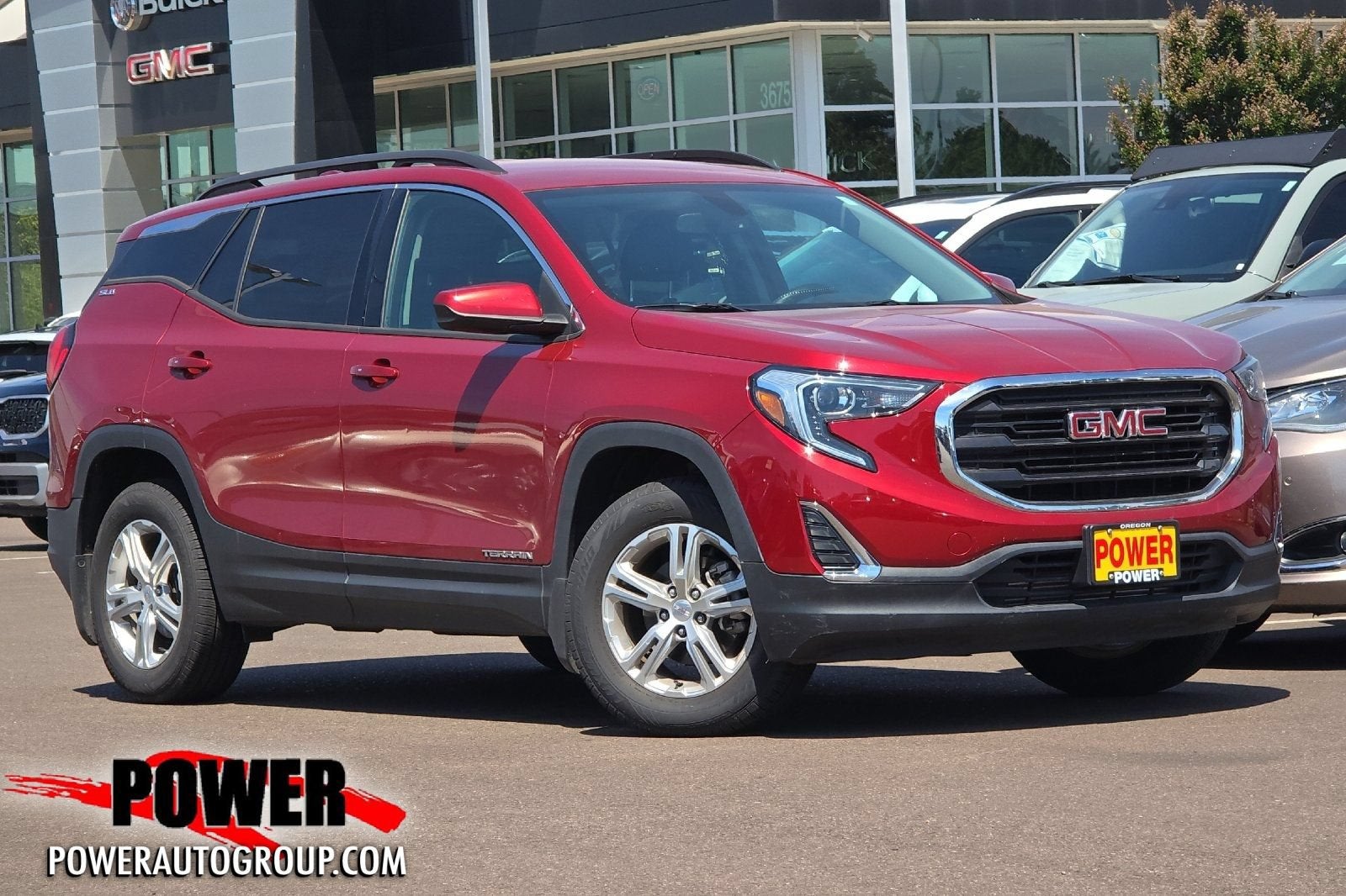 2018 GMC Terrain SLE Diesel in Red Quartz Tintcoat — front three-quarter view