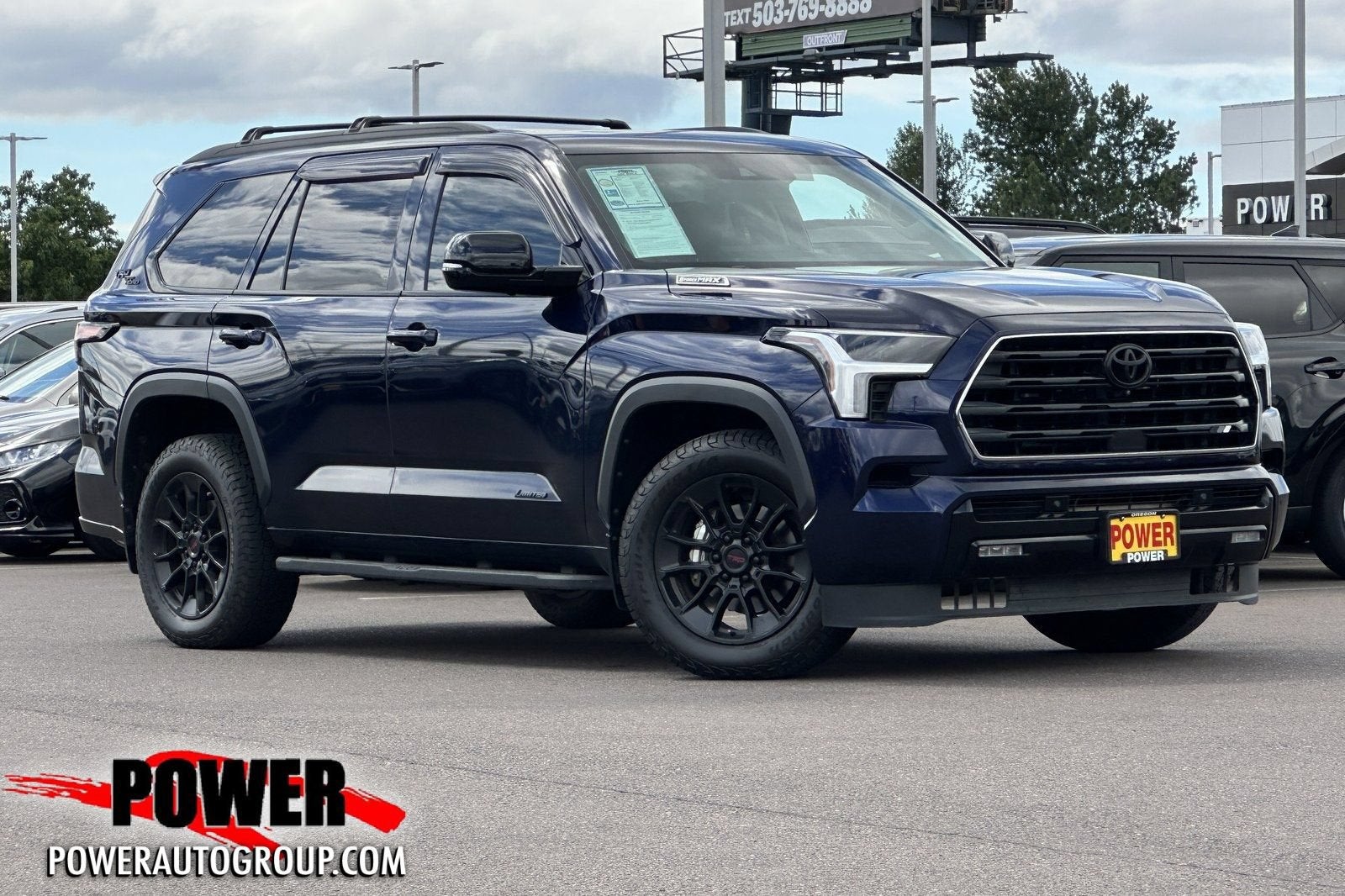 2024 Toyota Sequoia SR5 in Blue — front three-quarter view