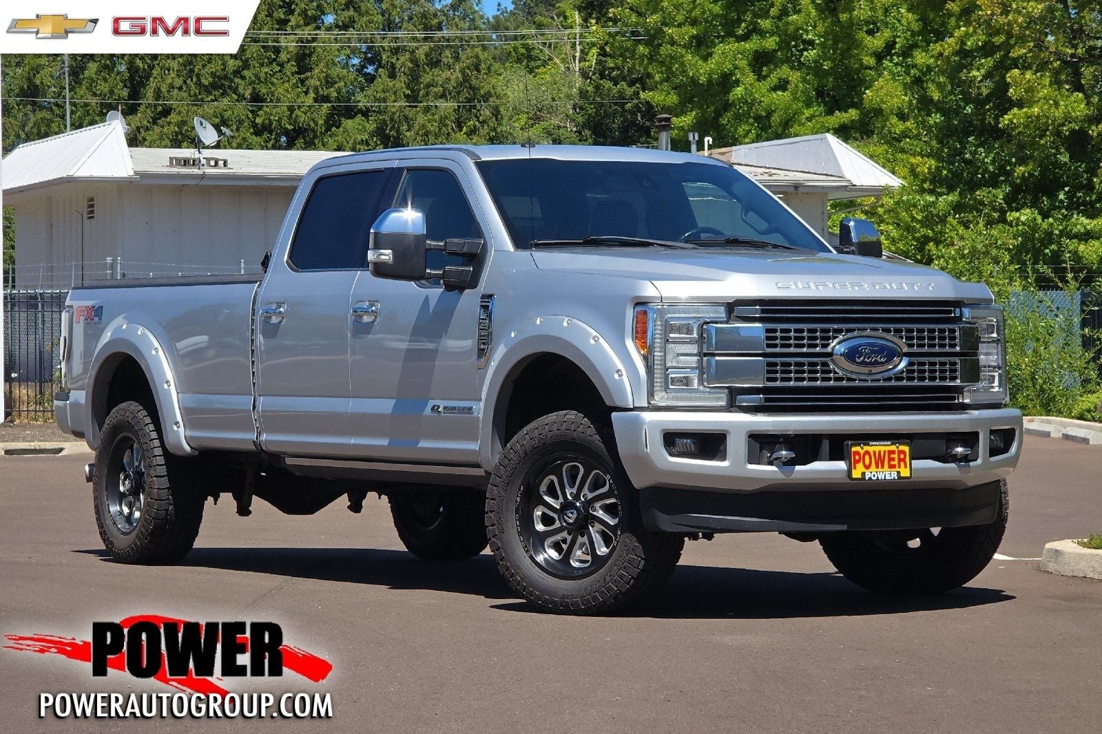 2017 Ford F-350SD Platinum in Ingot Silver — front three-quarter view