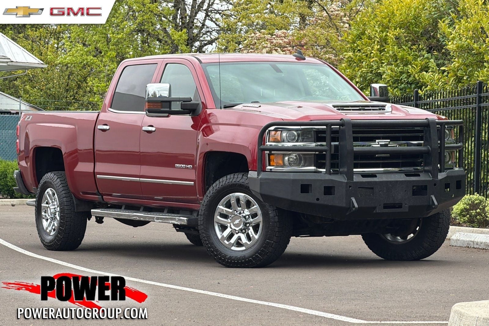 2018 Chevrolet Silverado 2500HD LTZ in Red Tintcoat — front three-quarter view
