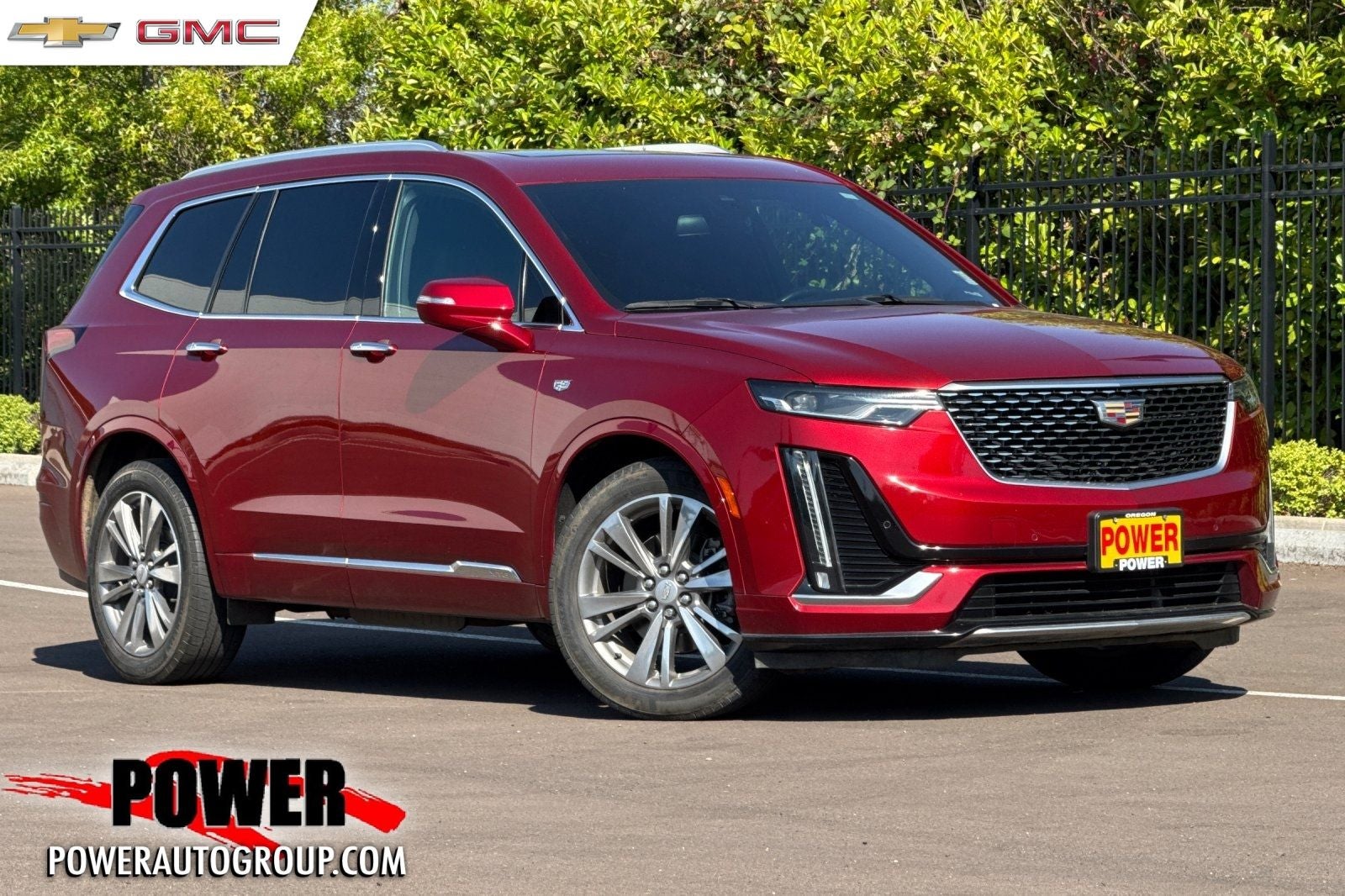 2021 Cadillac XT6 Premium Luxury in Infrared — front three-quarter view