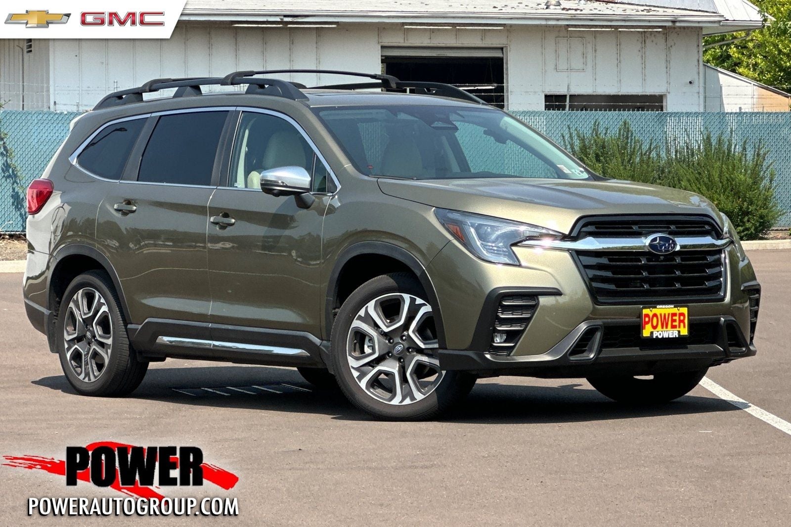 2023 Subaru Ascent Limited in Green Metallic — front three-quarter view