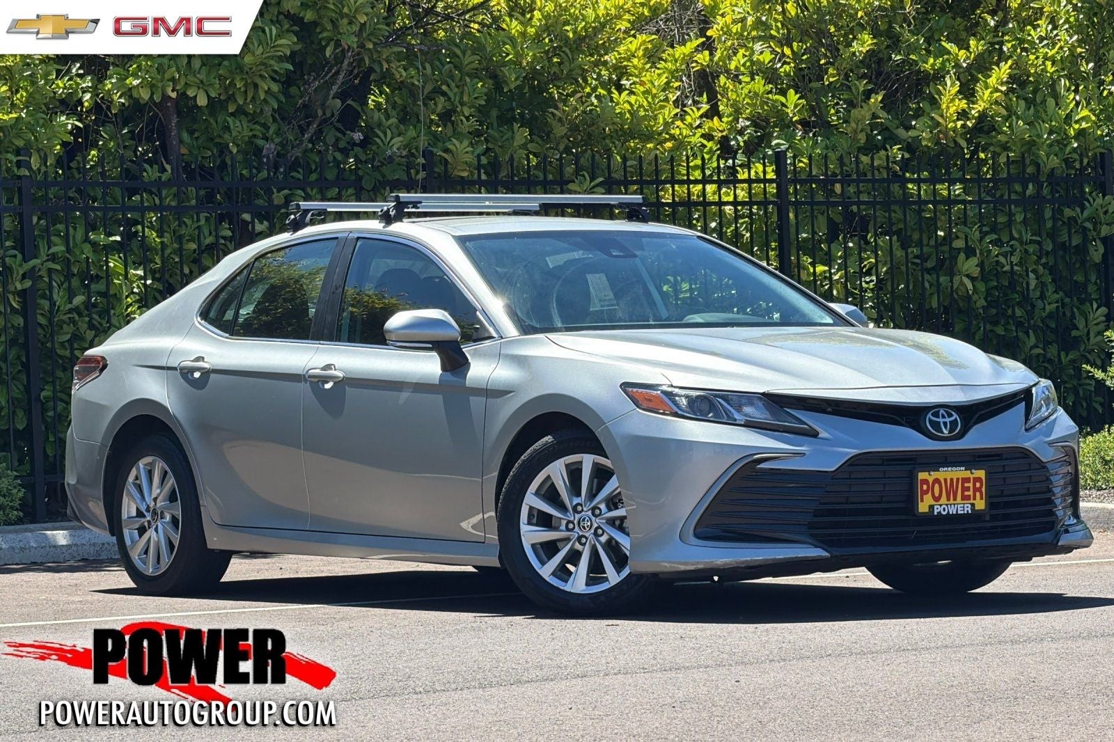 2021 Toyota Camry LE in Celestial Silver Metallic — front three-quarter view