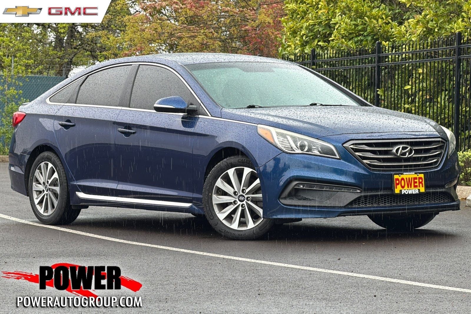 2015 Hyundai Sonata Sport in Blue — front three-quarter view