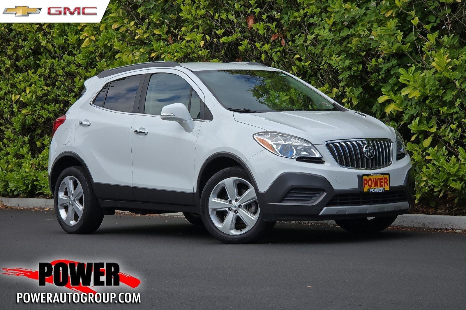 2016 Buick Encore Base in Summit White — front three-quarter view