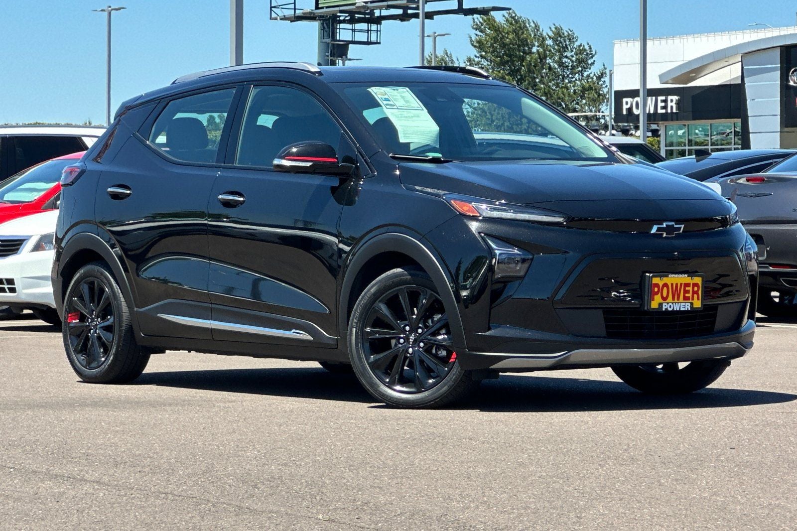 2023 Chevrolet Bolt EUV Premier in Mosaic Black Metallic — front three-quarter view