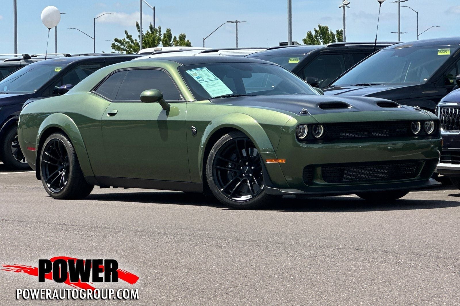 2023 Dodge Challenger SRT Hellcat Redeye Widebody Jailbreak in Green — front three-quarter view